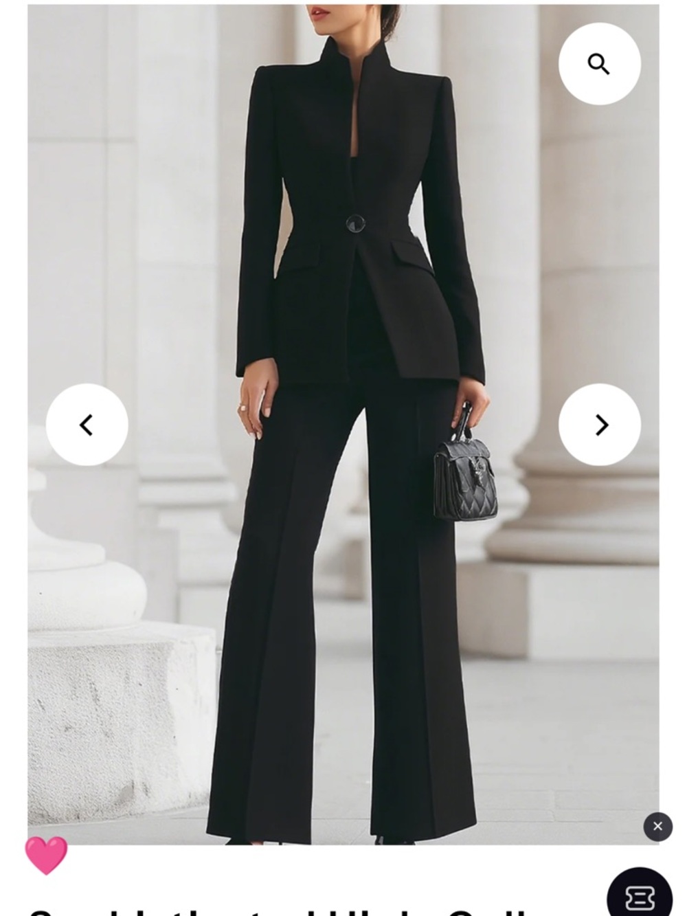 High-Rise Black Wide-Leg Trousers